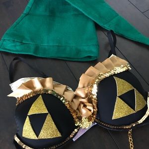 Princess Zelda Triforce Bra + Link cap!